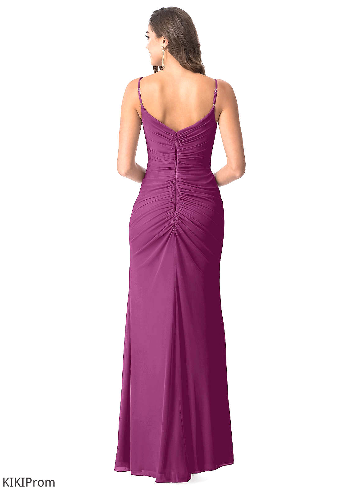 Cristal A-Line/Princess Natural Waist Floor Length Sleeveless Spaghetti Staps Bridesmaid Dresses