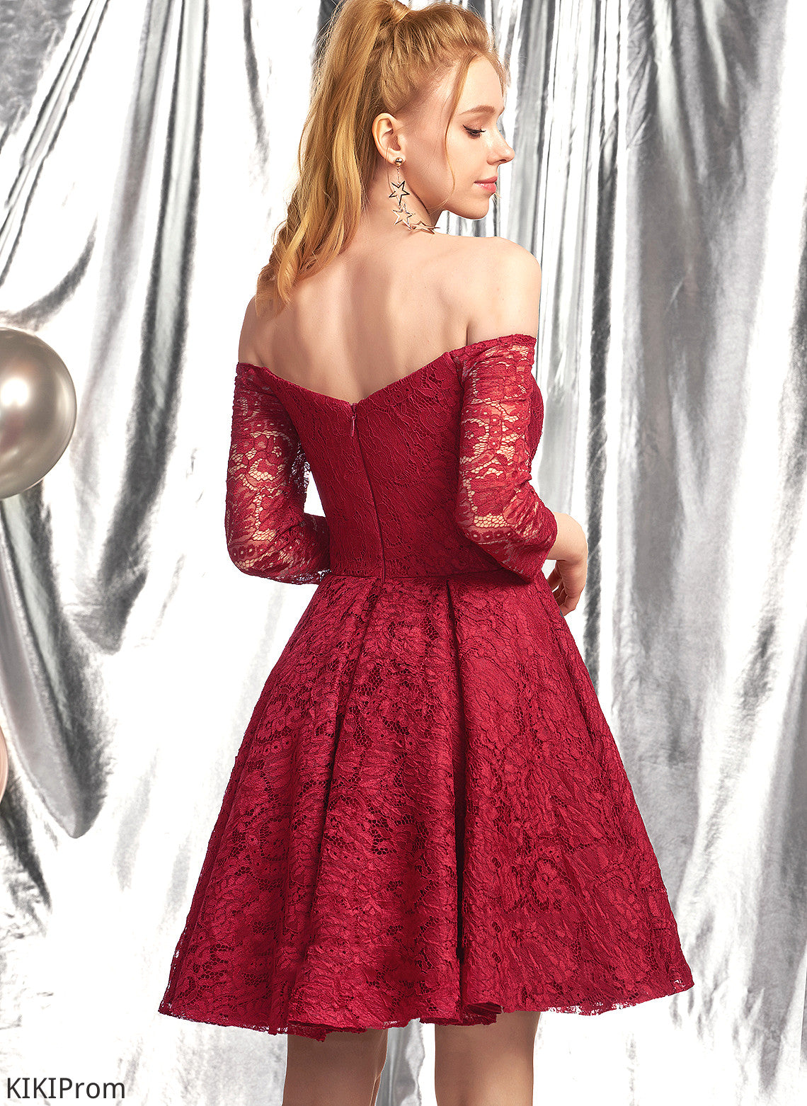 Homecoming Dresses Lace A-Line With Homecoming Short/Mini Off-the-Shoulder Serenity Dress Ruffle