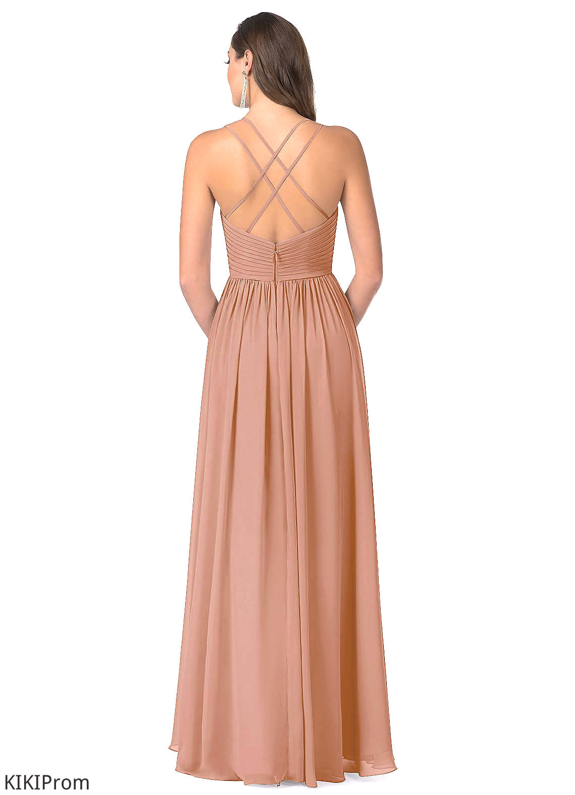 Finley Natural Waist A-Line/Princess Cap Sleeves Floor Length Bridesmaid Dresses