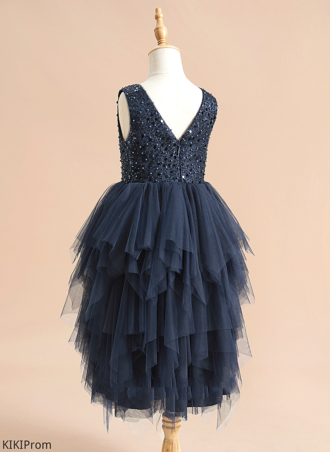 Scoop Tulle Flower Ball-Gown/Princess Serenity Neck Flower Girl Dresses Tea-length With Dress - Girl Beading/Sequins/Bow(s) Sleeveless