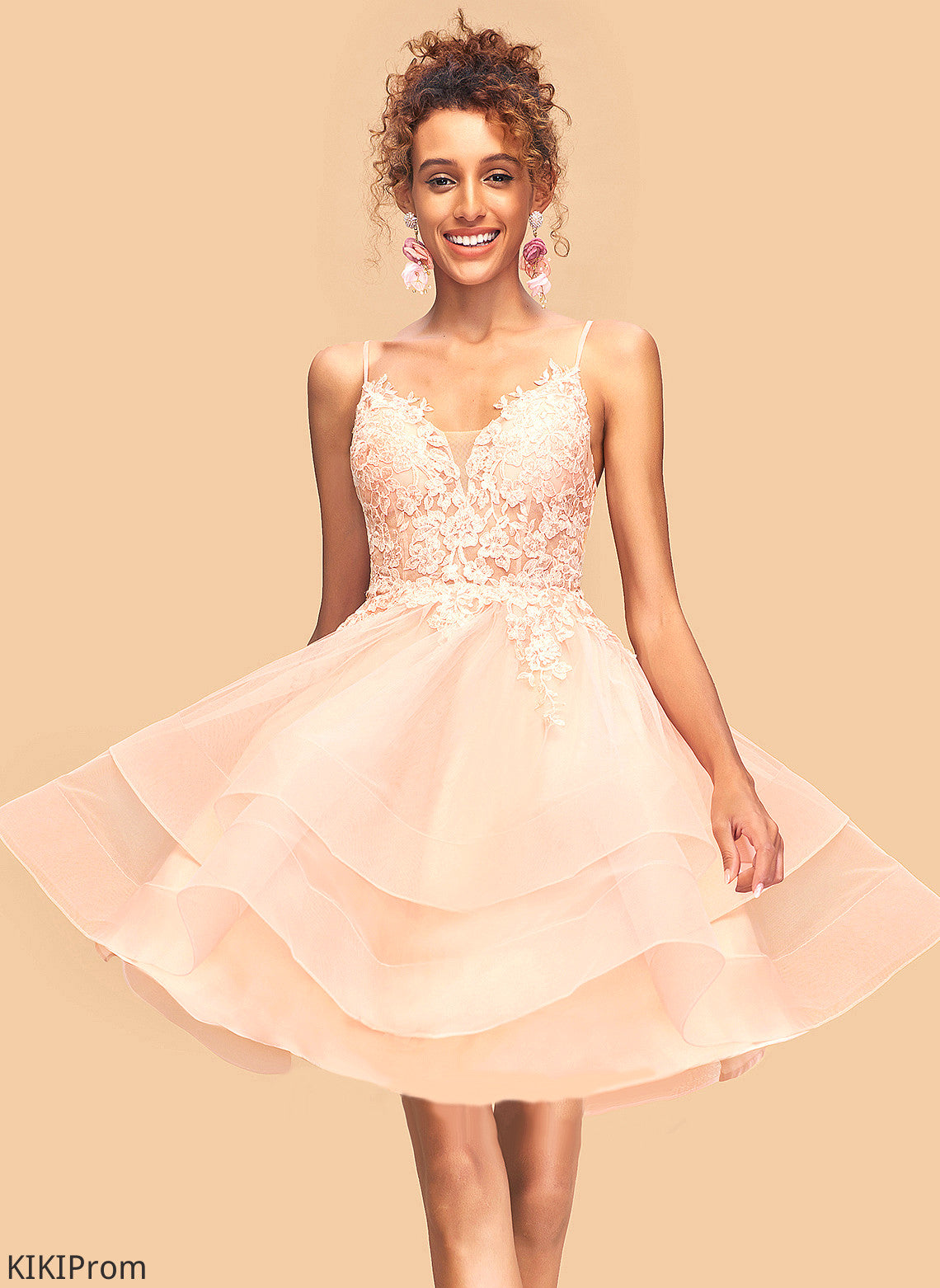 Anabelle V-neck Dress Tulle Homecoming Homecoming Dresses With Short/Mini Lace A-Line