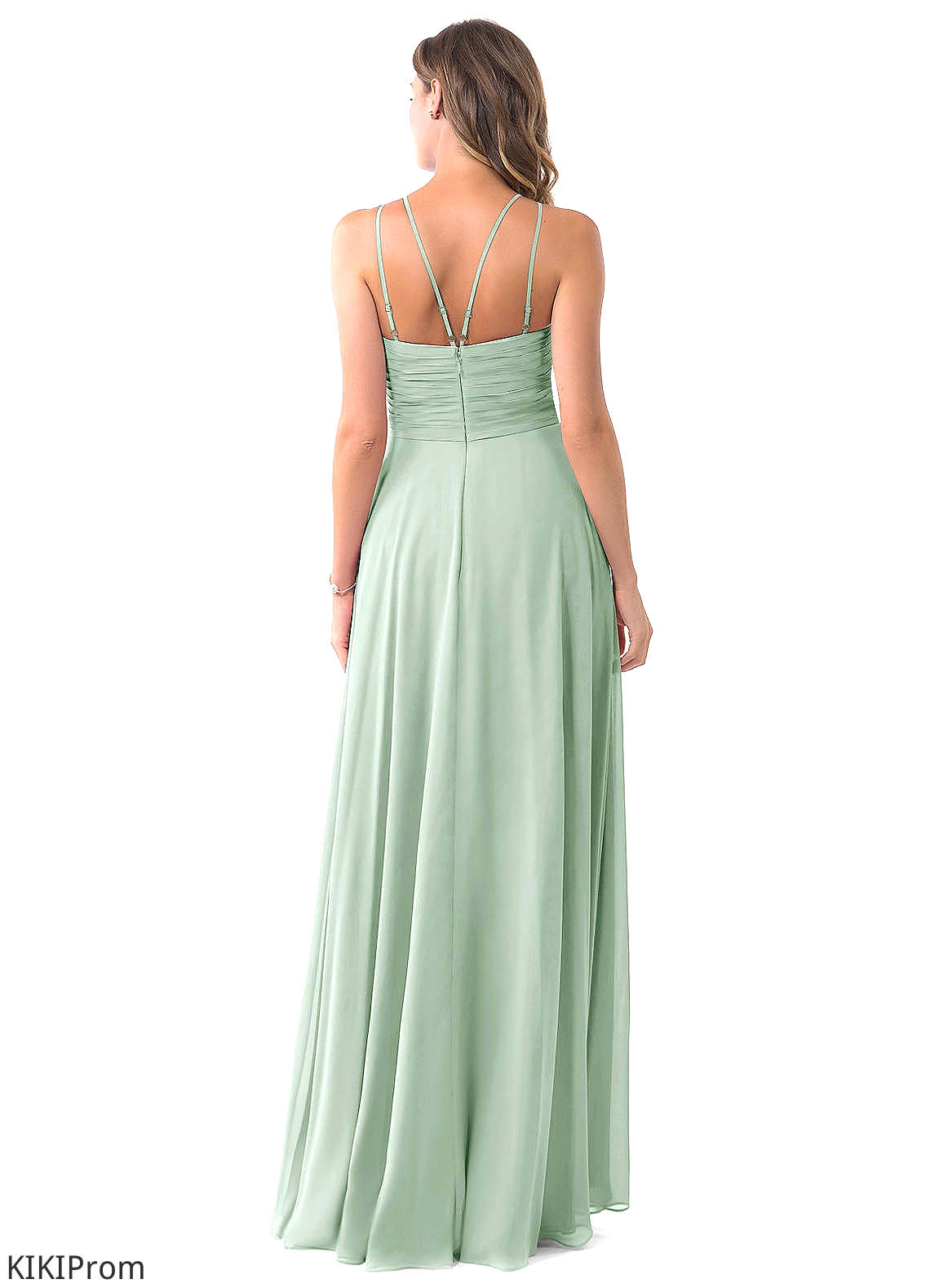 Lexi Floor Length A-Line/Princess Sleeveless Empire Waist V-Neck Bridesmaid Dresses