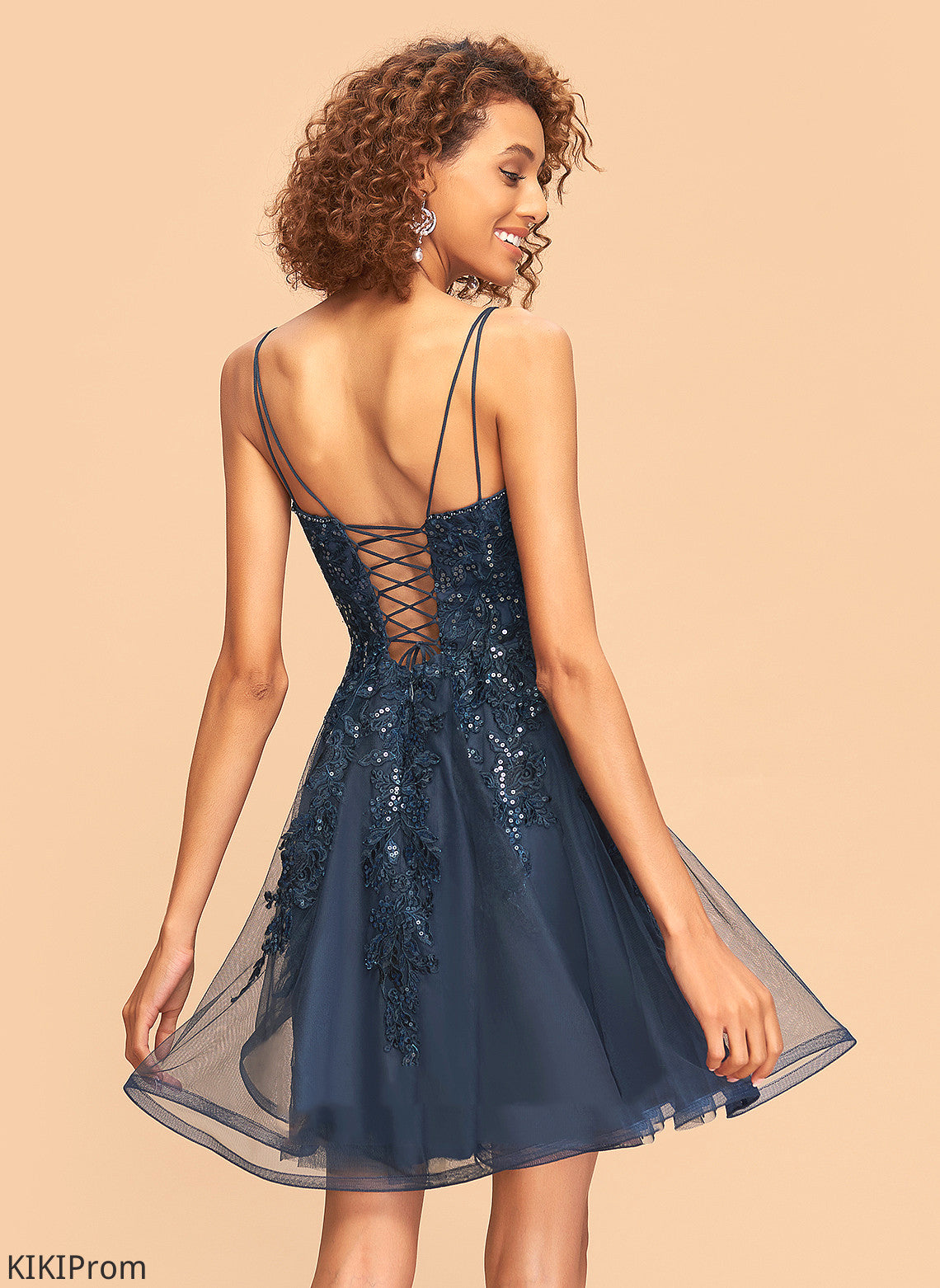 Homecoming Bailey Beading Homecoming Dresses With Square Dress Sequins A-Line Short/Mini Lace Tulle Neckline