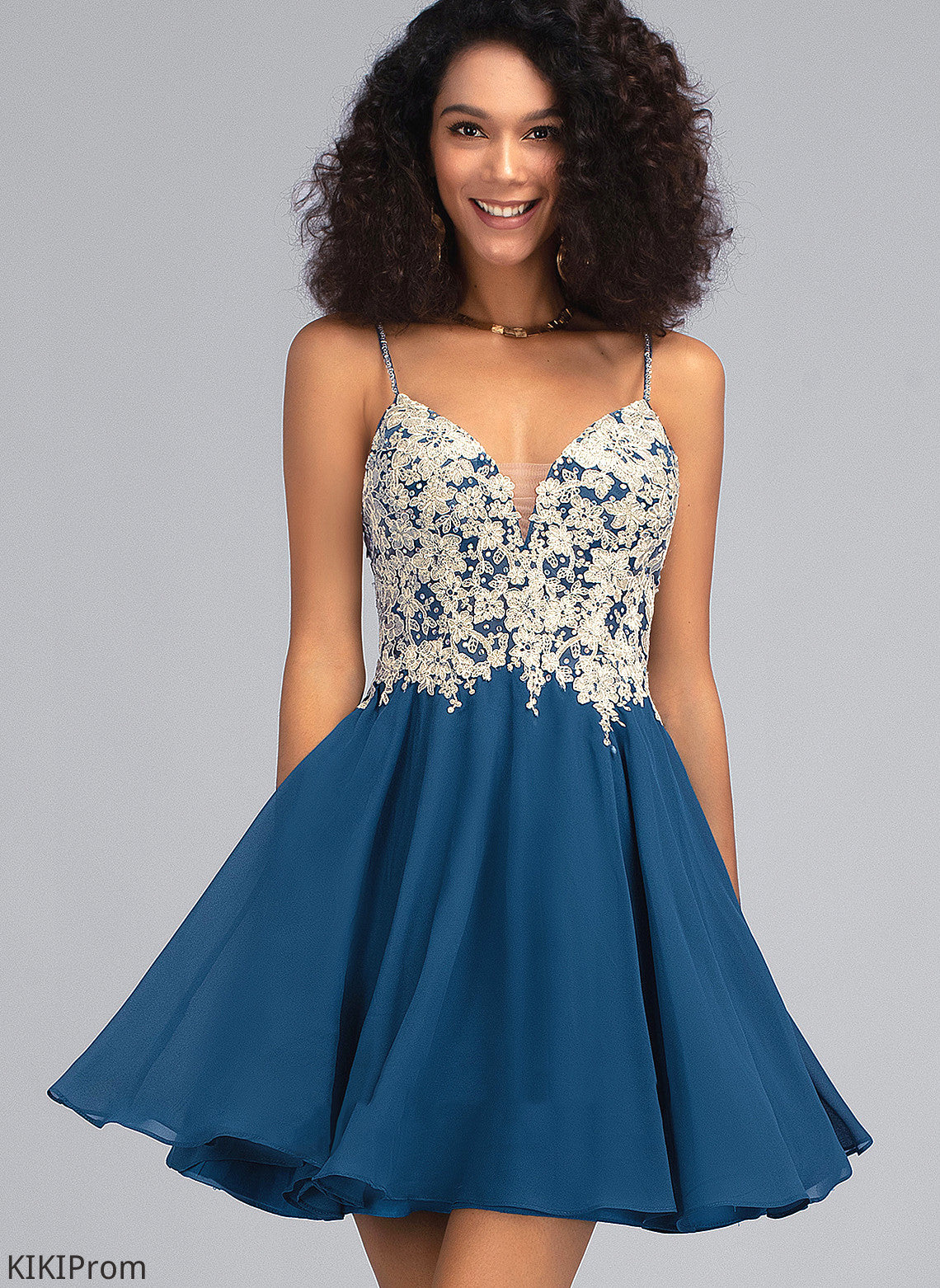 Homecoming Dresses Homecoming With A-Line Dress Beading V-neck Lace Leah Chiffon Short/Mini