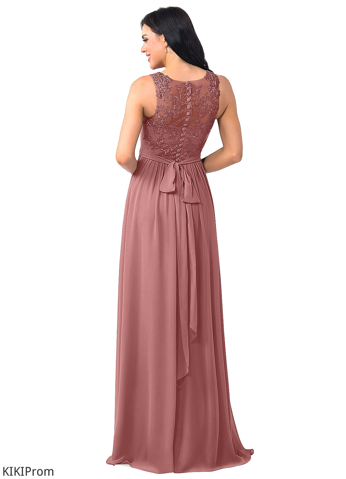 Kaliyah Natural Waist Halter Floor Length A-Line/Princess Sleeveless Bridesmaid Dresses