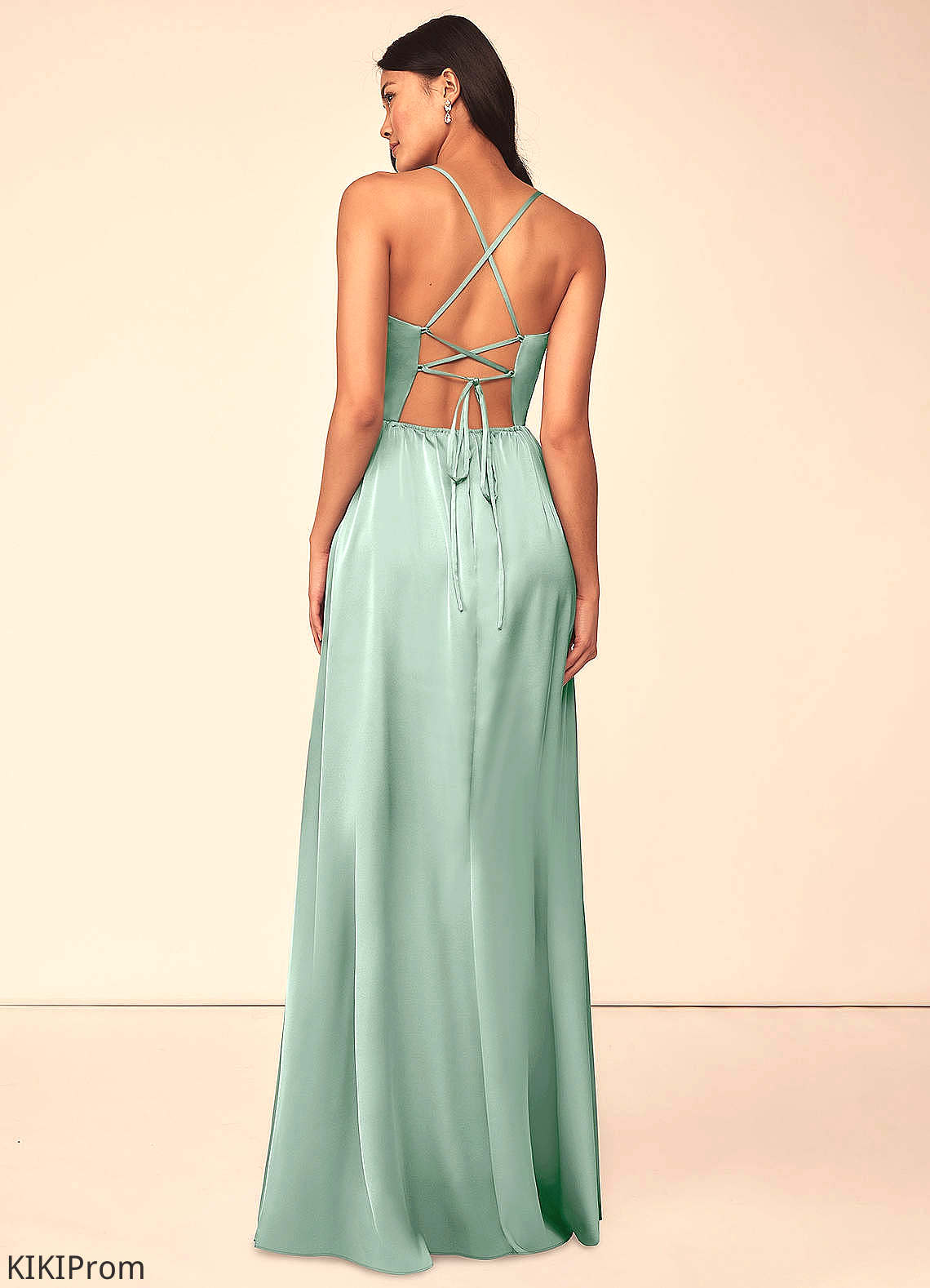 Sadie Floor Length Natural Waist A-Line/Princess Spaghetti Staps Sleeveless Bridesmaid Dresses