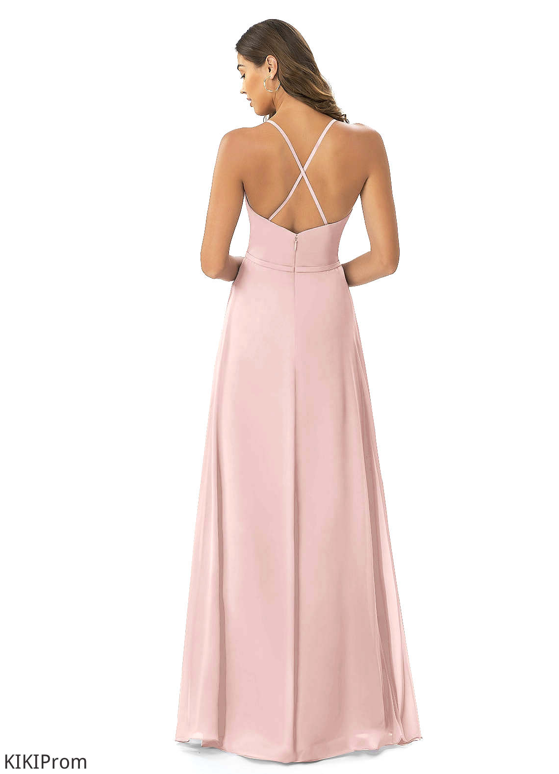 Luz Natural Waist Floor Length V-Neck A-Line/Princess Sleeveless Bridesmaid Dresses