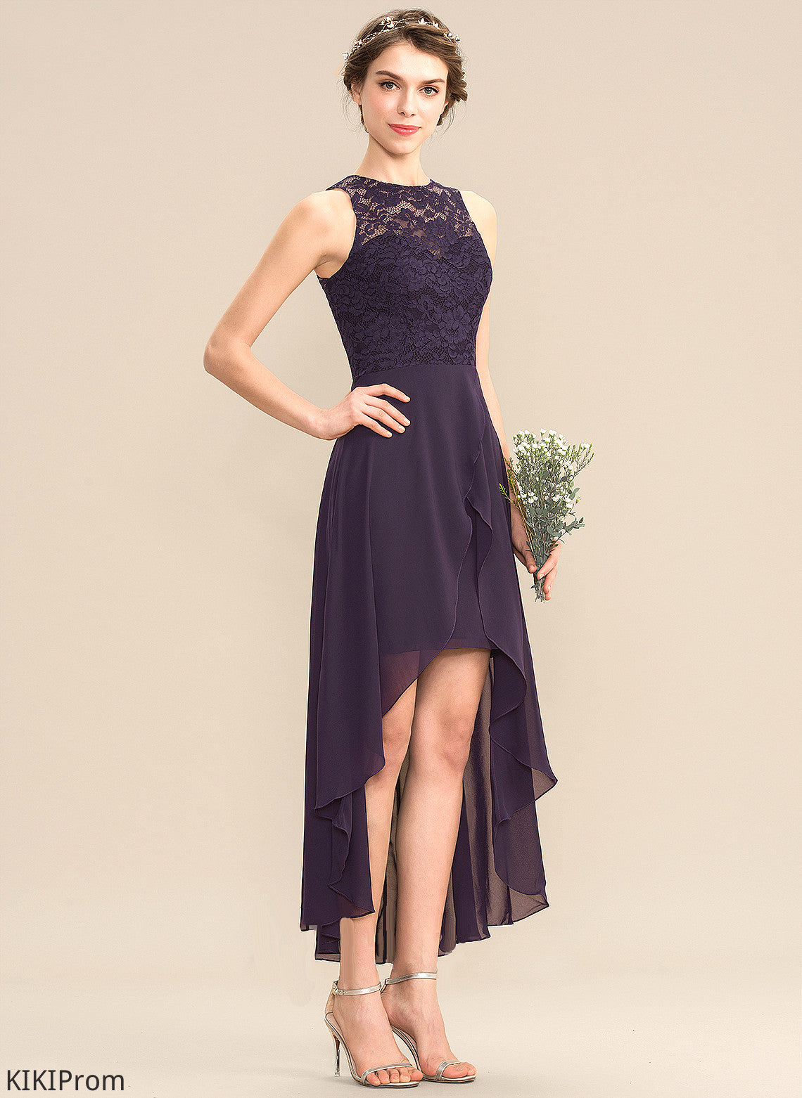 Length Straps Asymmetrical Lace A-Line Silhouette ScoopNeck Fabric Neckline Ruth Bridesmaid Dresses