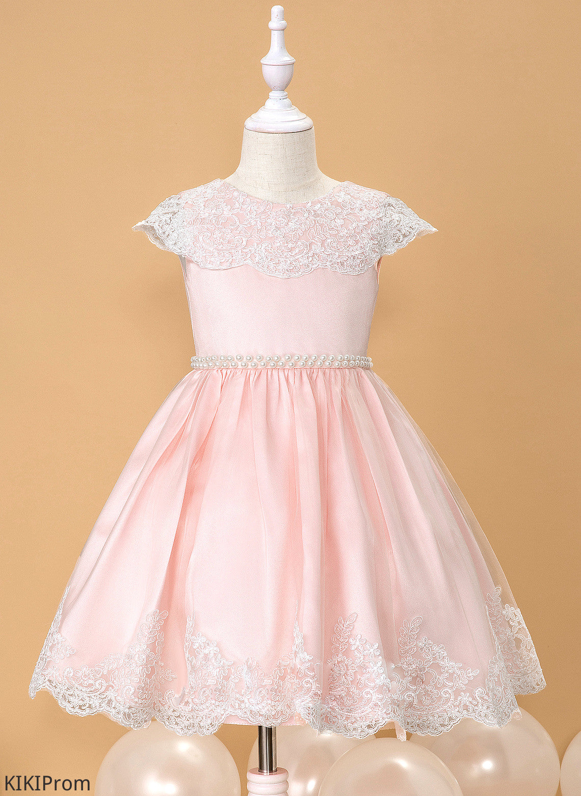 Reagan Sleeveless Dress Ball-Gown/Princess Neck - Flower Girl Knee-length Flower Girl Dresses Beading/Bow(s) Scoop Satin/Lace With