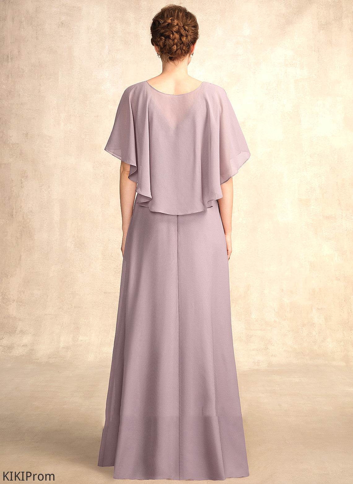A-Line Mother the With V-neck of Floor-Length Mother of the Bride Dresses Lauren Dress Ruffle Bride Chiffon