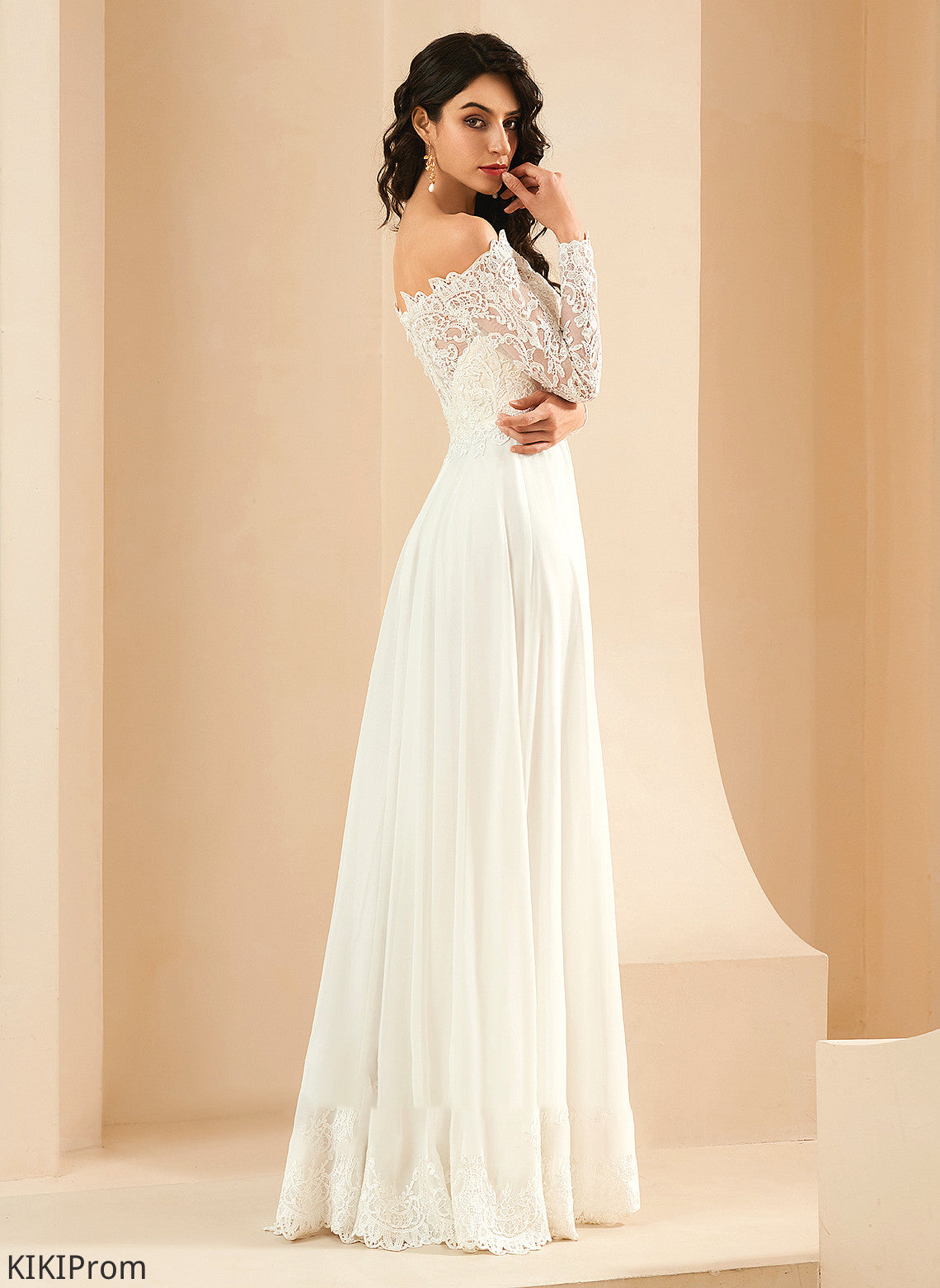 Lace Off-the-Shoulder Sweep Dress Wedding With Wedding Dresses A-Line Serenity Train