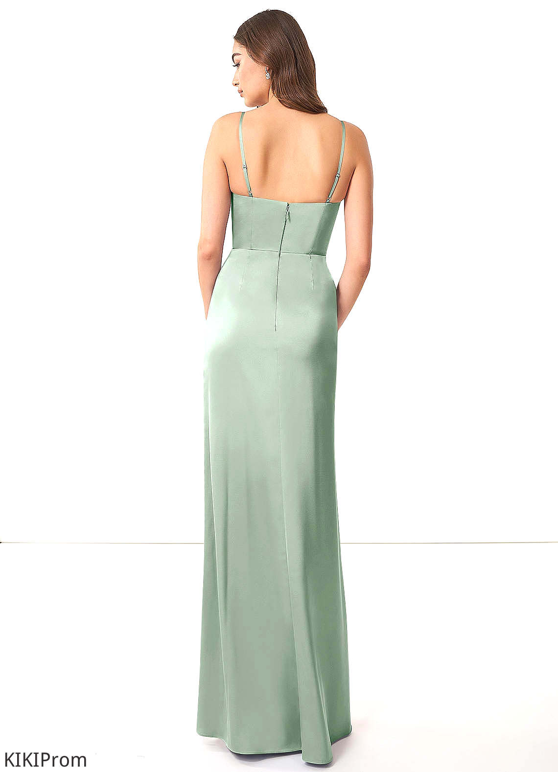 Cecelia Sleeveless Straps Floor Length Natural Waist A-Line/Princess Bridesmaid Dresses