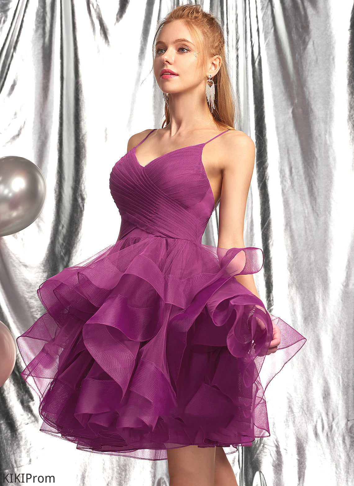 Dress Matilda Homecoming Tulle Short/Mini V-neck Homecoming Dresses Ball-Gown/Princess