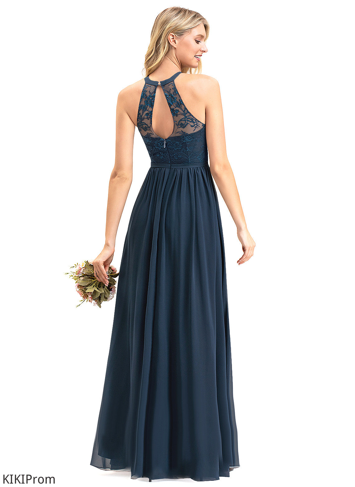 Scoop A-Line Fabric Silhouette Floor-Length Length Illusion Lace Straps&Sleeves Neckline Marianna Floor Length Bridesmaid Dresses