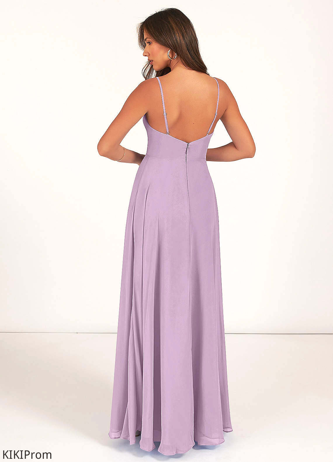 Crystal Sleeveless A-Line/Princess Natural Waist V-Neck Floor Length Bridesmaid Dresses
