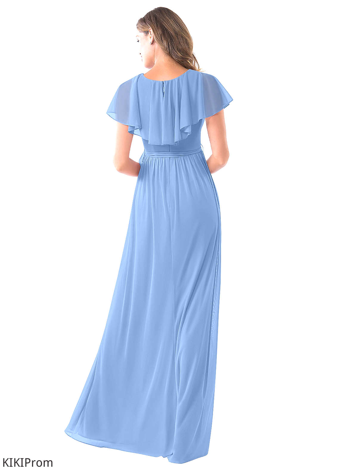Victoria Sleeveless Floor Length Halter A-Line/Princess Natural Waist Bridesmaid Dresses
