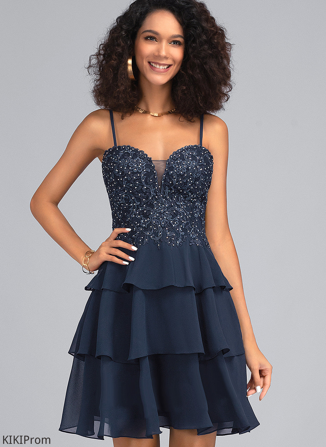 Chiffon Homecoming Dresses Beading Nathaly Sweetheart Short/Mini A-Line Homecoming Dress With Sequins Lace
