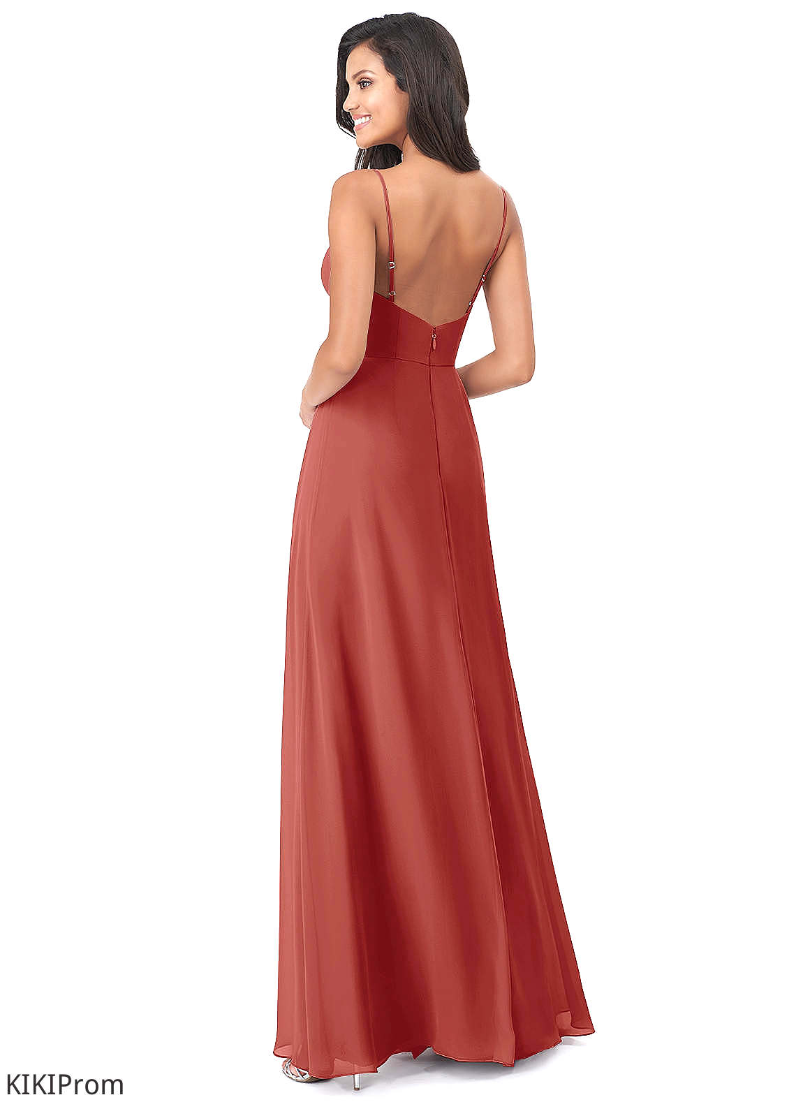 Ellen Spaghetti Staps A-Line/Princess Natural Waist Floor Length Sleeveless Bridesmaid Dresses