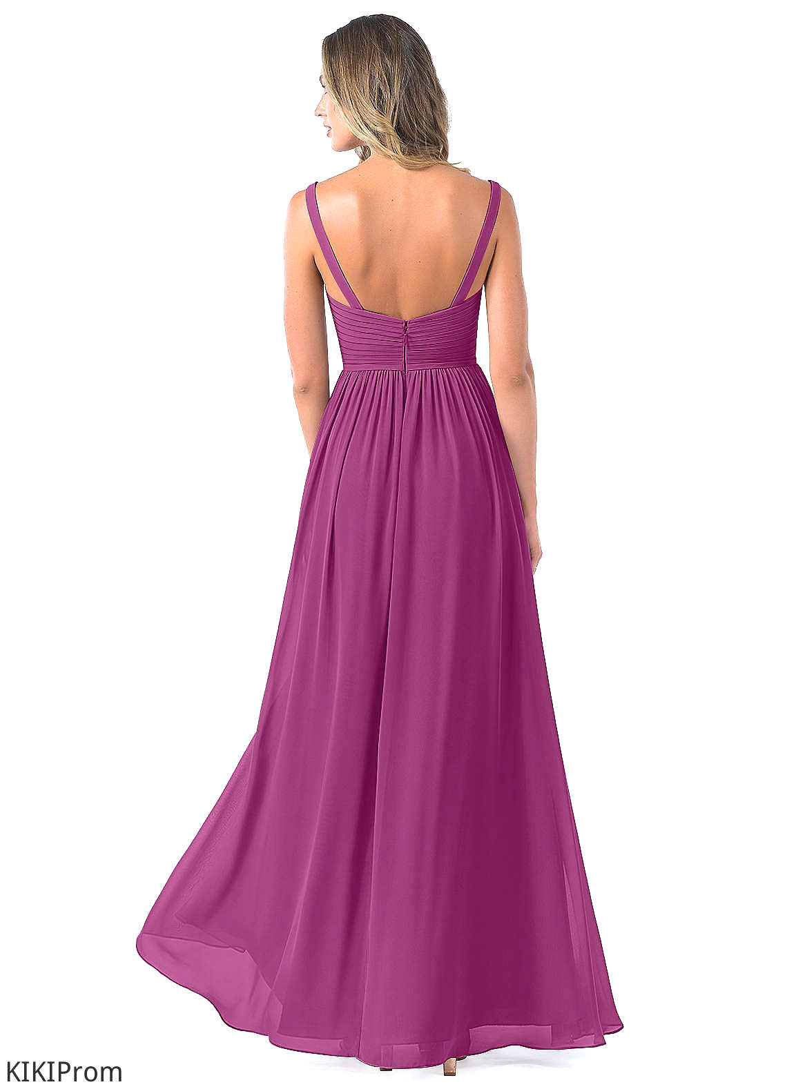 Zion Straps Sleeveless Floor Length Natural Waist A-Line/Princess Bridesmaid Dresses