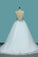 2024 A Line Spaghetti Straps Wedding Dresses Tulle With Beads Open Back