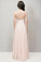 2022 Prom Dresses Beaded And Ruched Bodice Scoop A Line Chiffon Floor Length