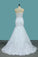 2024 Tulle Scoop Wedding Dresses Mermaid With Applique Chapel Train