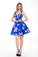 2022 A Line V-Neck Short/Mini Satin Floral Homecoming Dresses