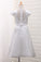 2024 New Arrival Satin A Line Scoop Flower Girl Dresses With Handmade Flowers