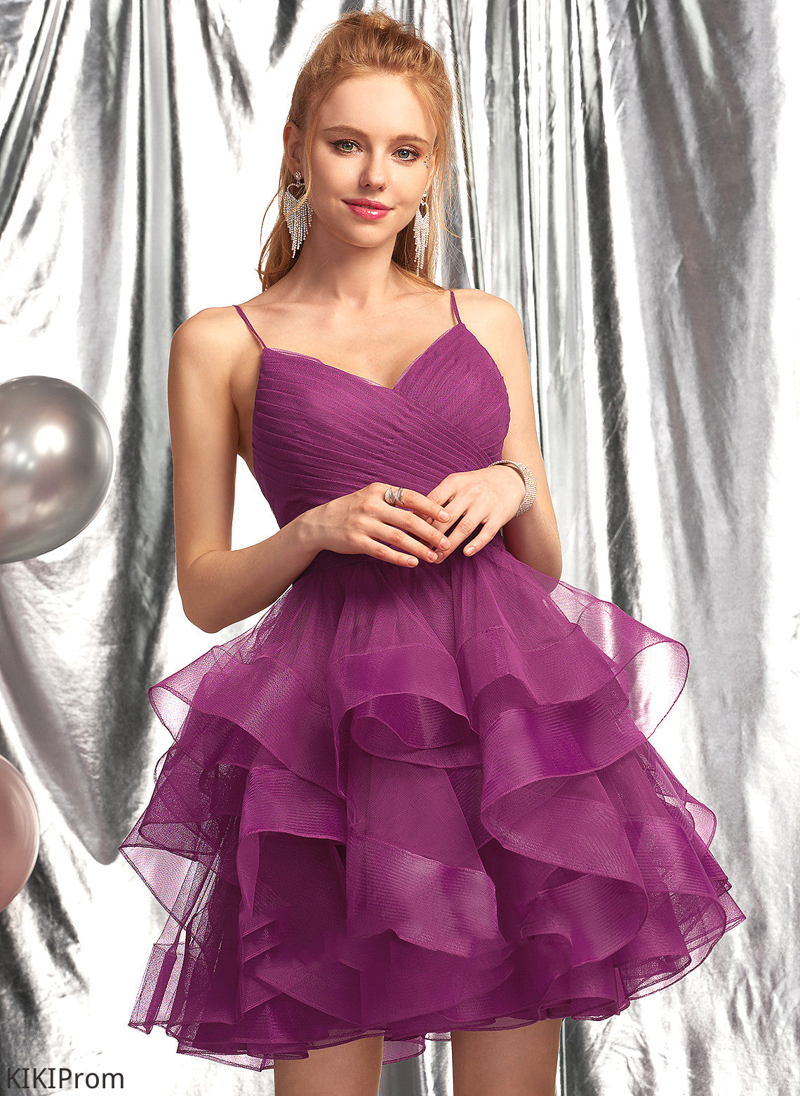 Dress Matilda Homecoming Tulle Short/Mini V-neck Homecoming Dresses Ball-Gown/Princess