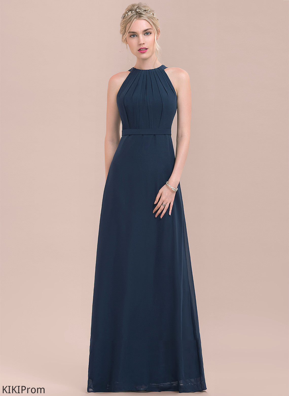 Length ScoopNeck A-Line Silhouette Neckline Fabric Floor-Length Embellishment Ruffle Lailah Floor Length V-Neck Bridesmaid Dresses