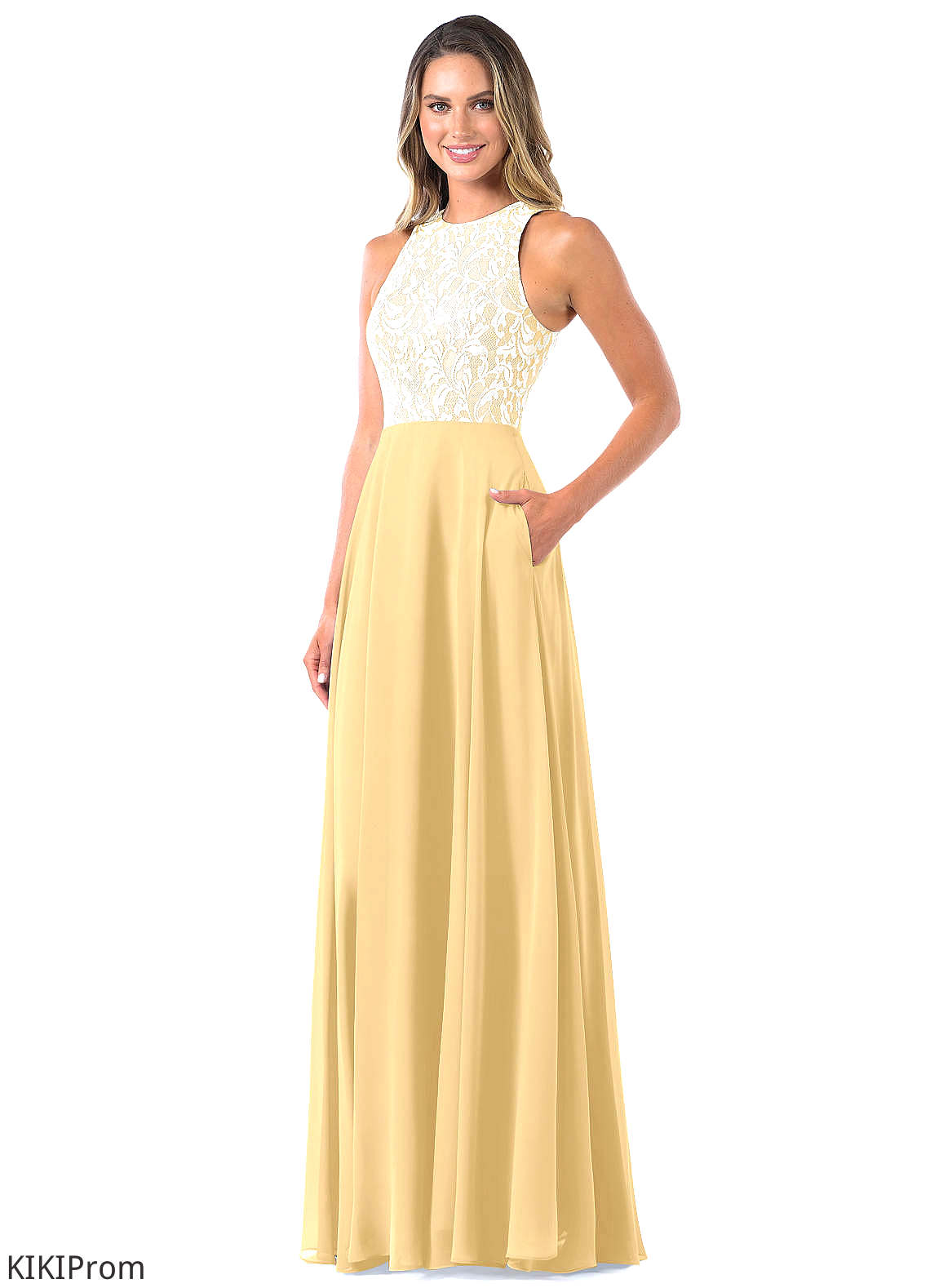 Jaylee Natural Waist A-Line/Princess Sleeveless Floor Length Scoop Bridesmaid Dresses