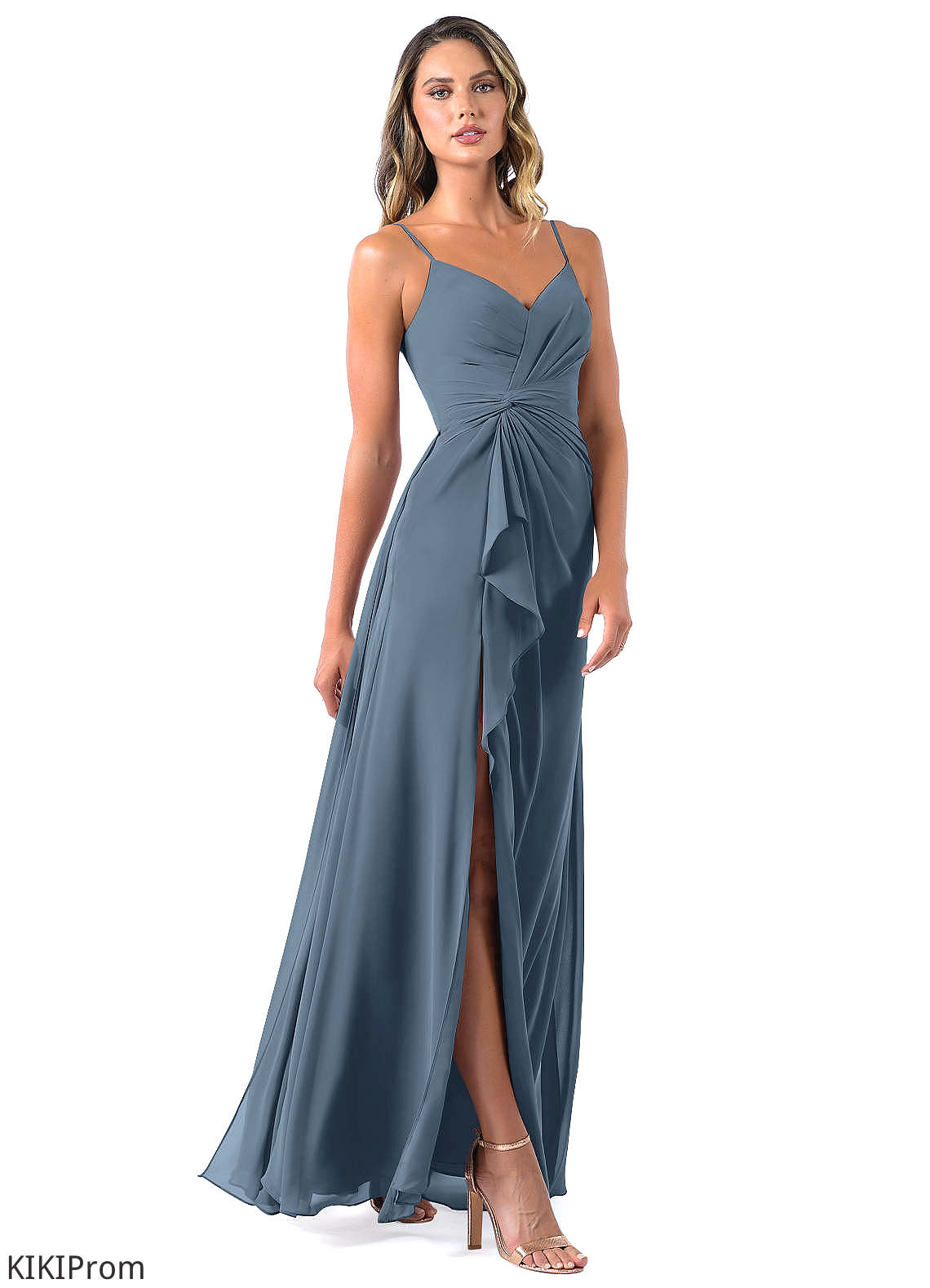 Keyla Natural Waist Floor Length V-Neck Sleeveless A-Line/Princess Bridesmaid Dresses