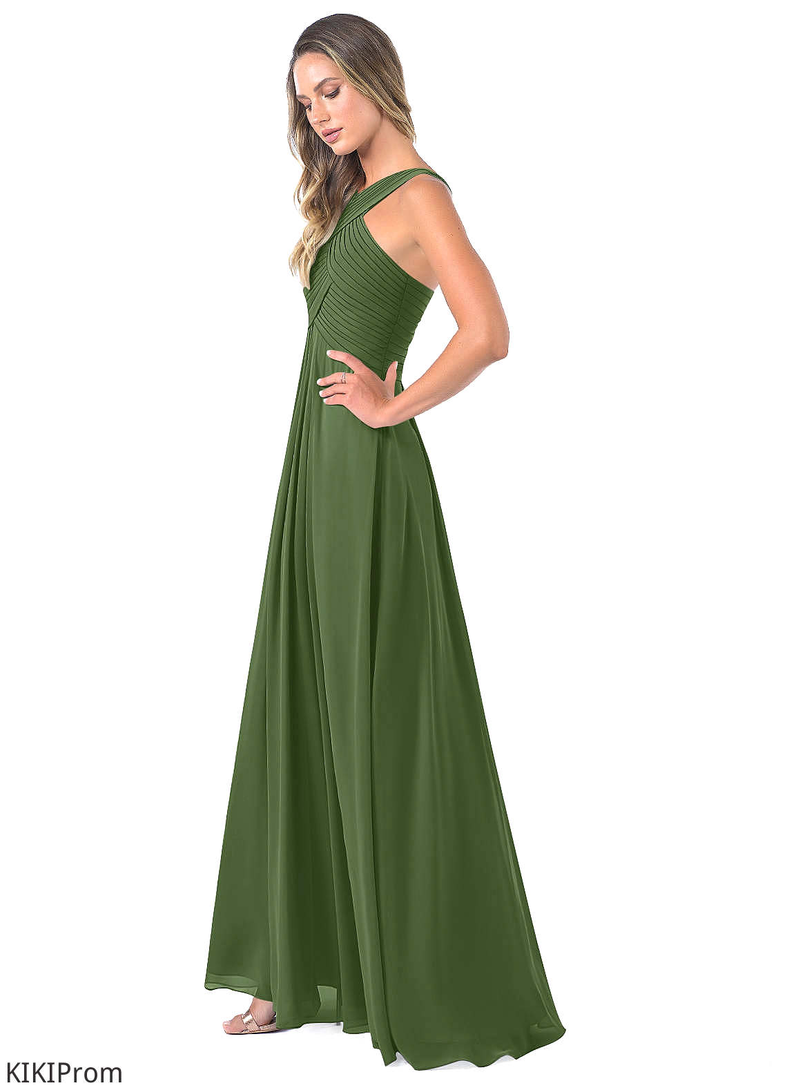 Brittany A-Line/Princess Sleeveless Floor Length Scoop Natural Waist Bridesmaid Dresses