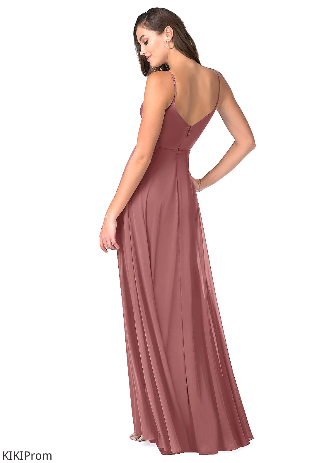 Claudia Natural Waist A-Line/Princess Sleeveless Spaghetti Staps Floor Length Bridesmaid Dresses