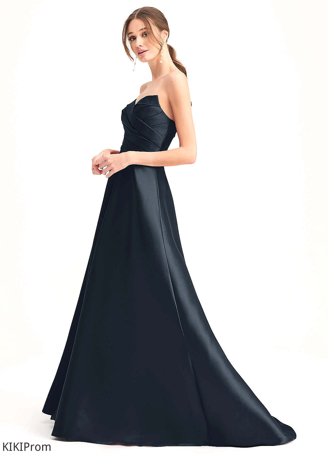 Karina A-Line/Princess Spaghetti Staps Natural Waist Floor Length Sleeveless Bridesmaid Dresses