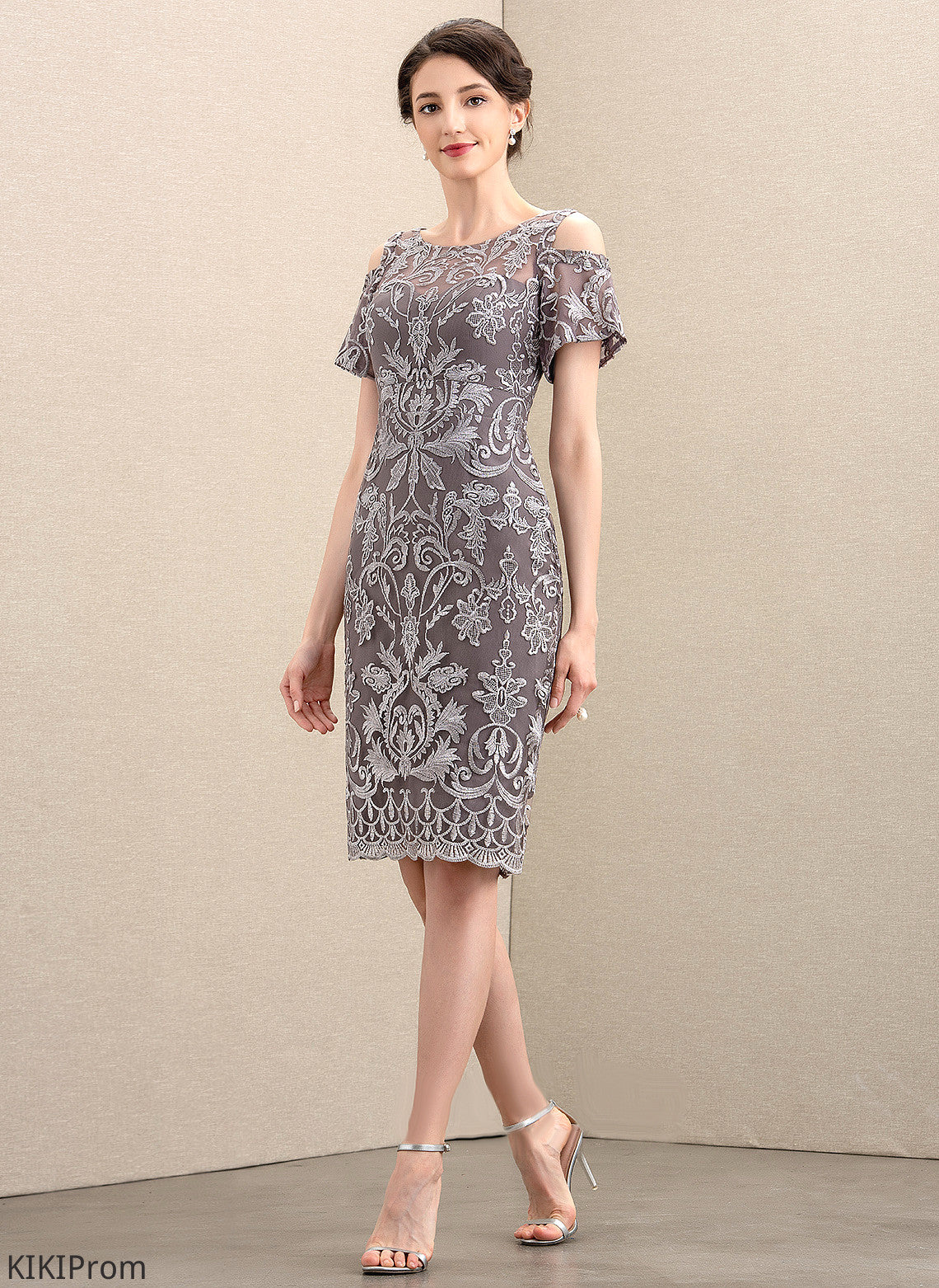 Knee-Length Mother the Lace Neck Mother of the Bride Dresses Bride Sheath/Column Teresa Scoop Dress of
