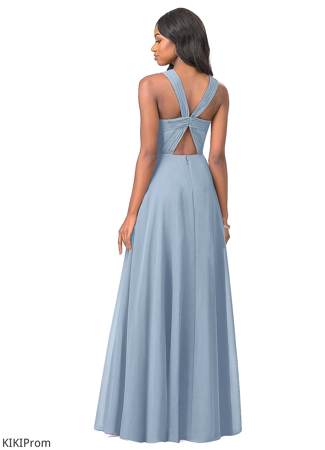 Mireya Floor Length V-Neck A-Line/Princess Natural Waist Sleeveless Bridesmaid Dresses