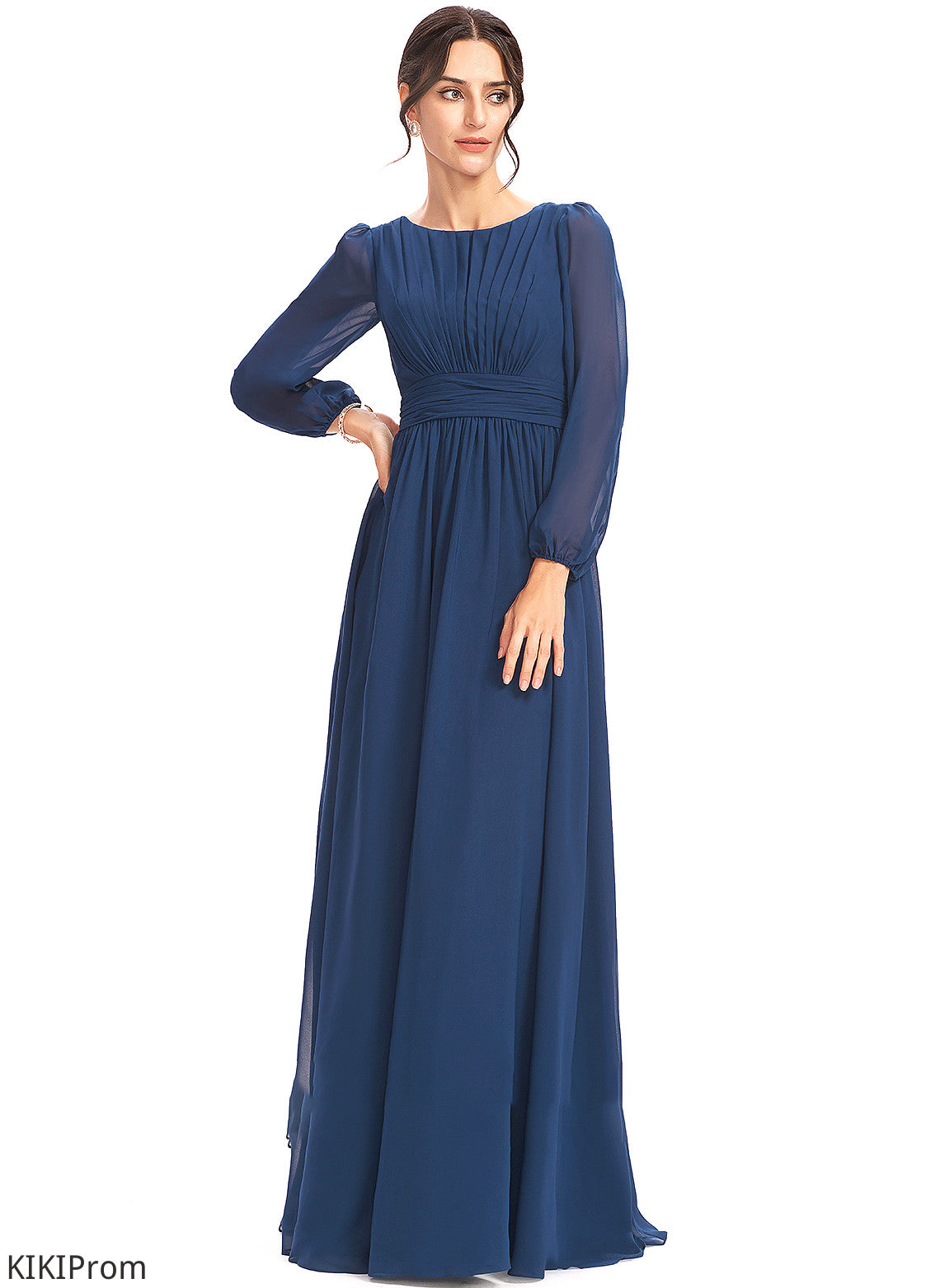 Silhouette Embellishment Straps Ruffle Floor-Length A-Line Length Fabric Bryanna Bridesmaid Dresses