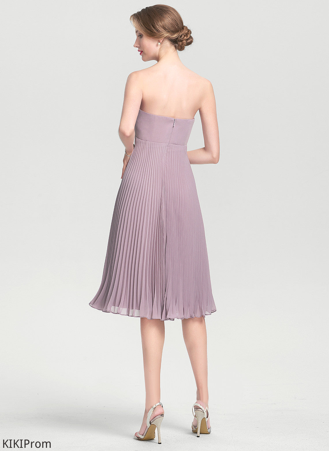 A-Line Audrina Chiffon Dress Pleated Cocktail Dresses With Sweetheart Knee-Length Cocktail