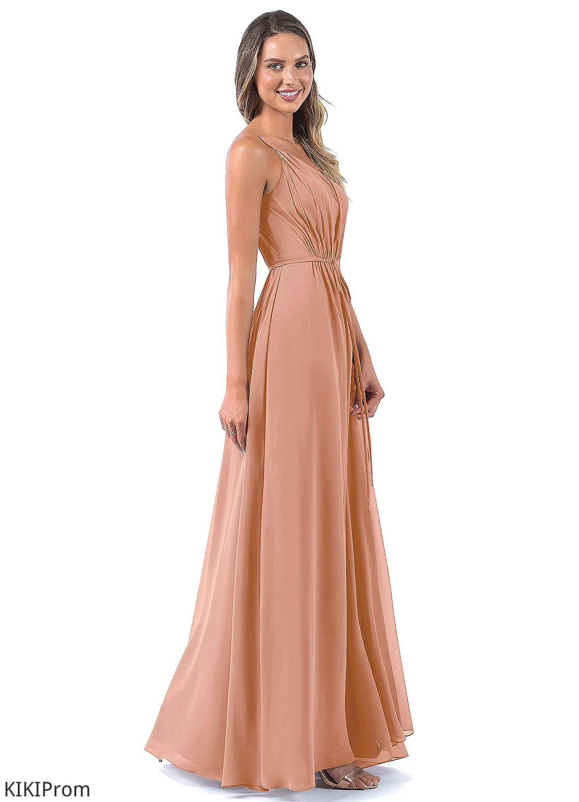 Violet A-Line/Princess Floor Length Spaghetti Staps Sleeveless Natural Waist Bridesmaid Dresses