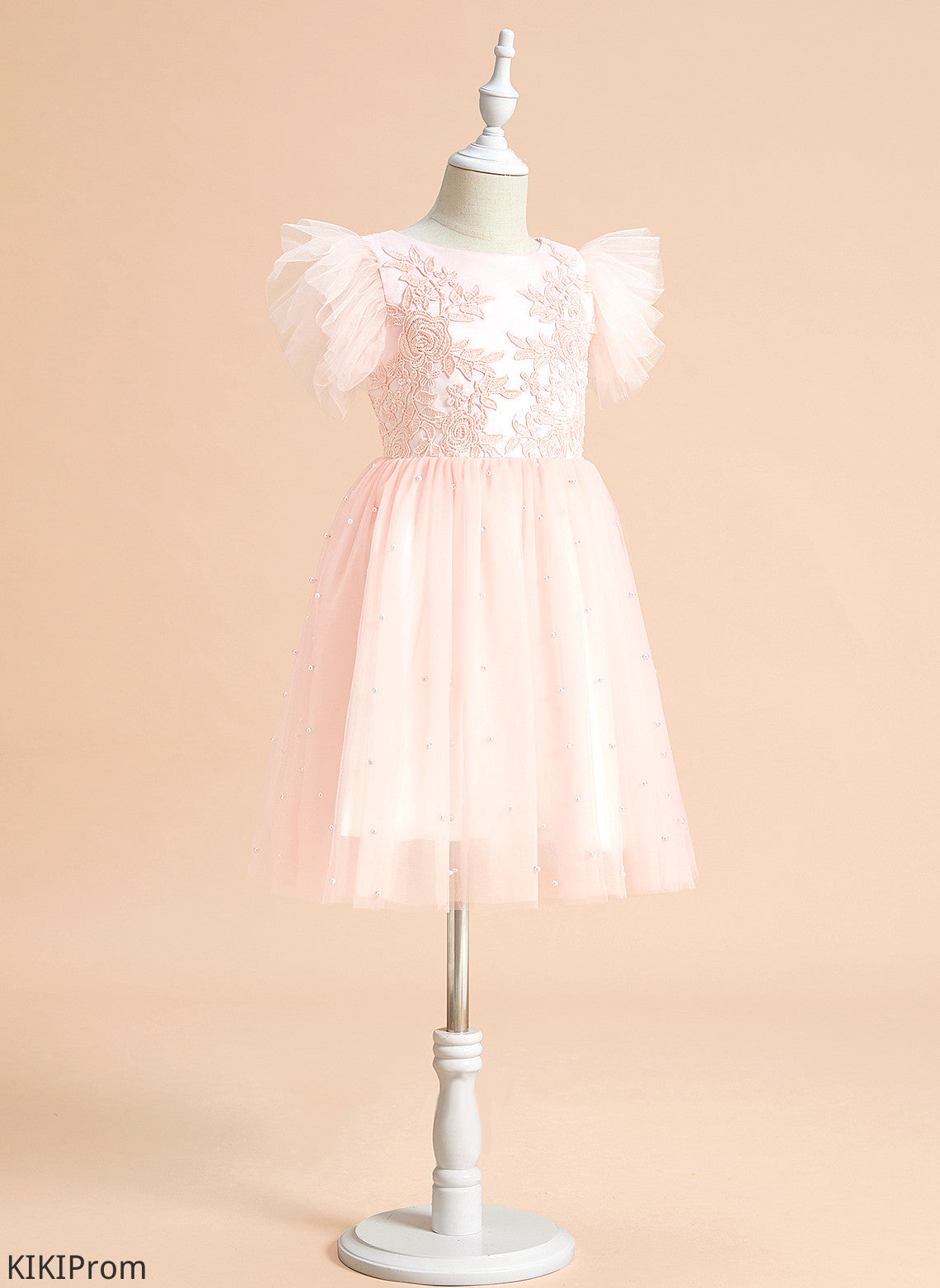Camila Sleeveless Knee-length Girl Satin/Tulle - Scoop Lace A-Line Flower Girl Dresses With Neck Dress Flower