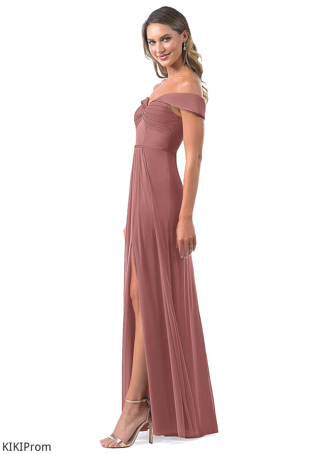 Marely Natural Waist A-Line/Princess Floor Length Halter Sleeveless Bridesmaid Dresses