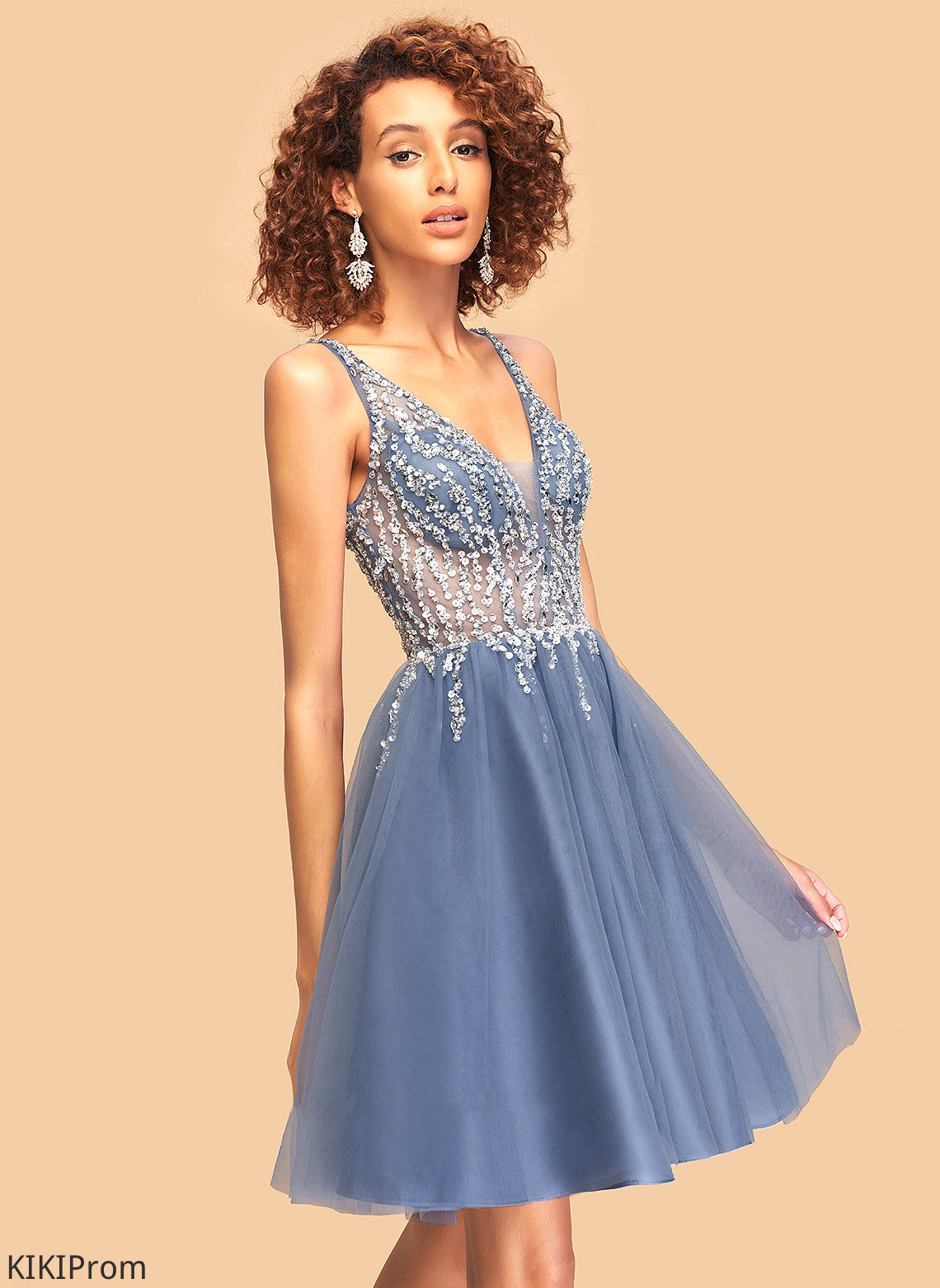 Homecoming Dresses Rayne Tulle Beading Dress A-Line Homecoming Sequins With V-neck Short/Mini