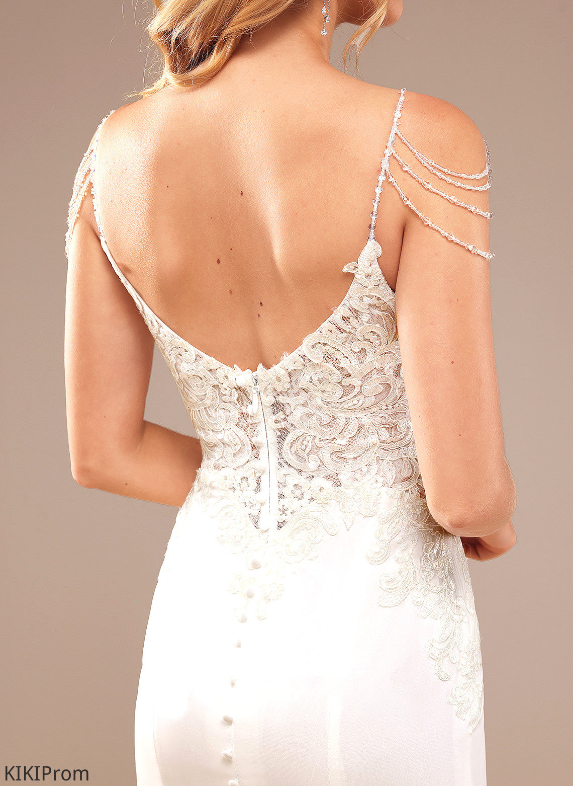Dress Lace Sequins Lace Trumpet/Mermaid Chiffon Court Wedding Dresses Beading With V-neck Wedding Pam Train