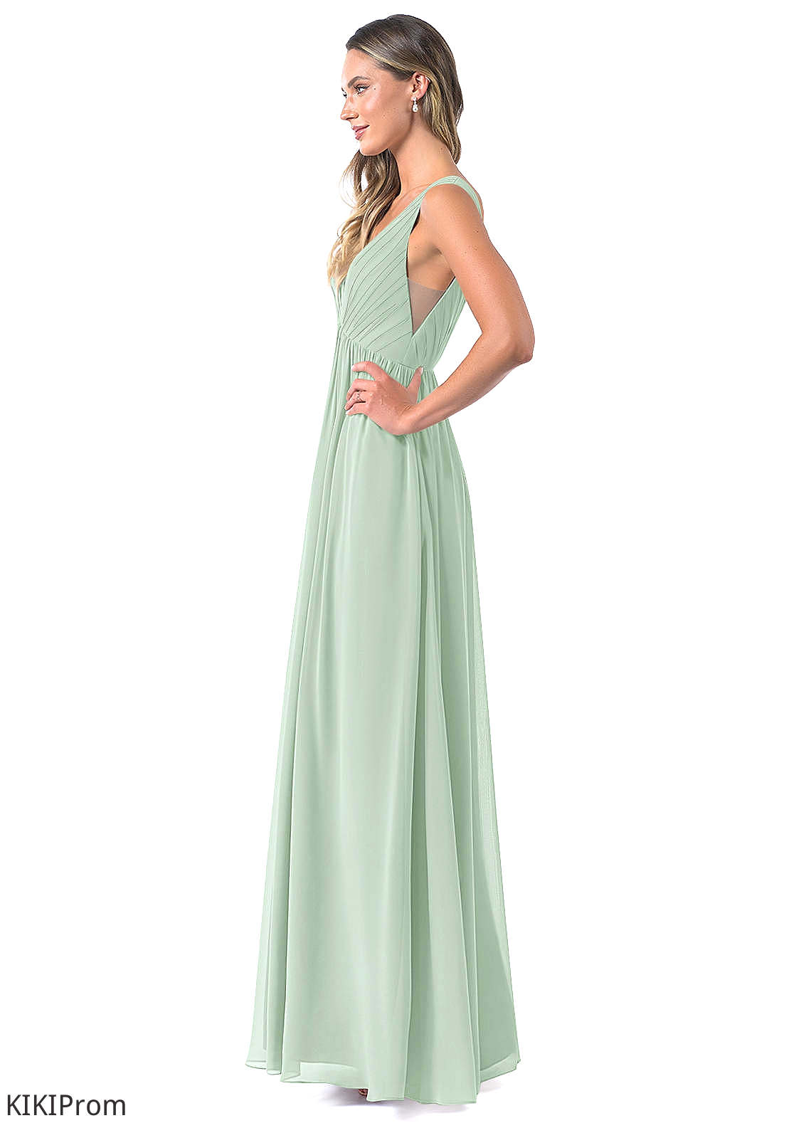 Kaylee Sleeveless Floor Length A-Line/Princess V-Neck Natural Waist Bridesmaid Dresses