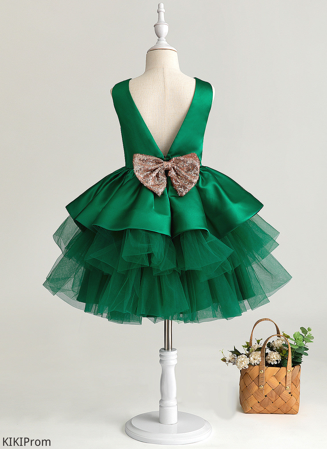 Tulle Dress Flower - Bow(s) Scoop Ball-Gown/Princess Sleeveless Knee-length With Neck Flower Girl Dresses Annie Girl
