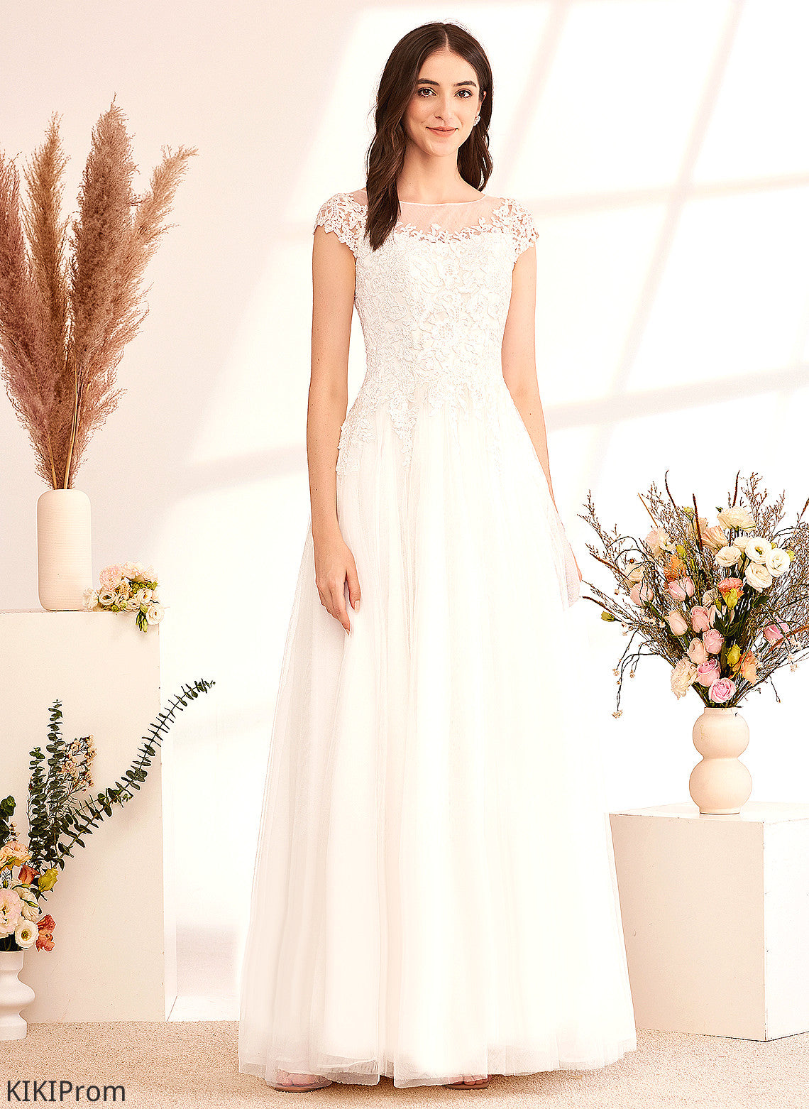 Lace Illusion Makena Wedding Dresses Ball-Gown/Princess Floor-Length Wedding Dress Tulle
