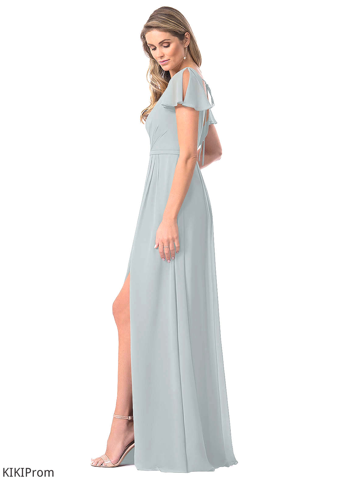 Valery Spaghetti Staps A-Line/Princess Natural Waist Sleeveless Floor Length Bridesmaid Dresses