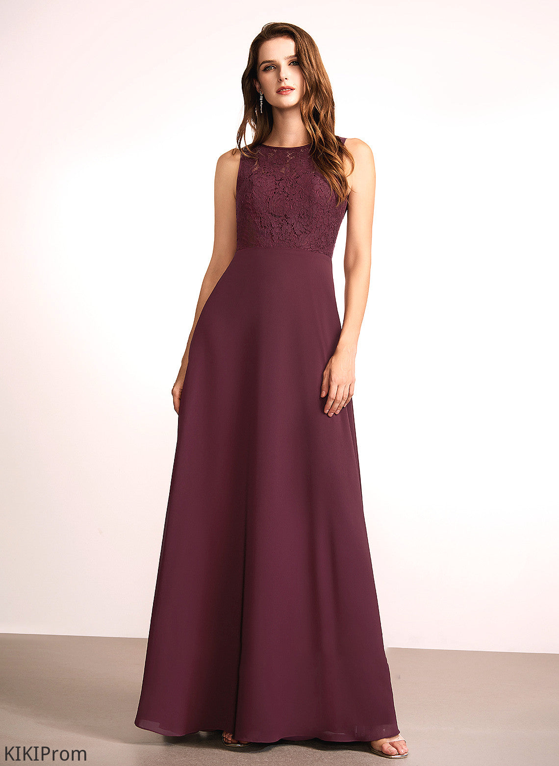 Lace Sleeve Silhouette A-Line RegularStraps Floor-Length Straps Length Fabric Monique V-Neck Trumpet/Mermaid Bridesmaid Dresses