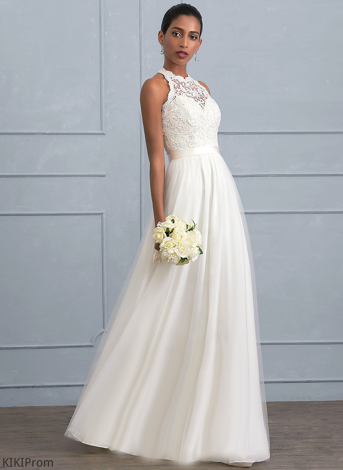 Charmeuse Wedding Dresses Wedding A-Line Lace Floor-Length Dress Karen Tulle